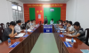 Ths. Nguyễn Thuỳ Linh, Phó Giám đốc TTYT huyện Châu Thành  phát biểu chỉ đạo tại cuộc họp.