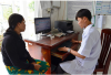 Hoạt động khám, chữa bệnh được thực hiện trên phần mềm ở Trạm Y tế xã Phương Bình.