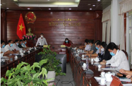 Ông Đồng Văn Thanh, Phó Bí thư Tỉnh ủy, Chủ tịch UBND tỉnh phát biểu chỉ đạo tại cuộc họp.