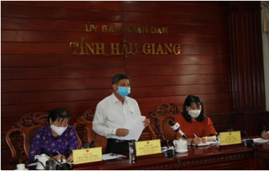 Ông Đồng Văn Thanh, Chủ tịch UBND tỉnh phát biểu chỉ đạo tại cuộc họp.  Ảnh: Bích Thiện