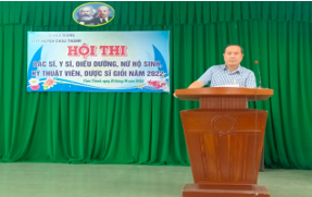 BSCKII Huỳnh Thanh Bình, Phó  Giám đốc TTYT huyện phát biểu khai mạc hội thi