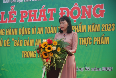 Bà Hồ Thu Ánh, Phó Chủ tịch UBND tỉnh, phát biểu chỉ đạo tại buổi lễ phát động.