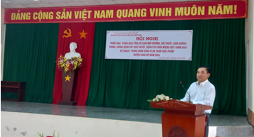 ThS. Trần Văn Mới, Phó Giám đốc Trung tâm Y tế huyện Long Mỹ  phát biểu tại Hội nghị